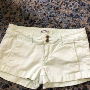 Express light mint green shorts